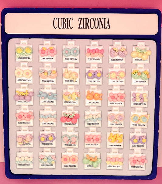 36 pares Aretes Kawaii