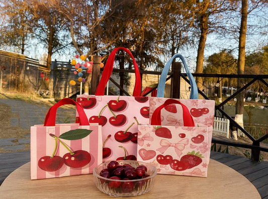 12 Bolsa ecológica Cereza 🍒 23X21X11cm