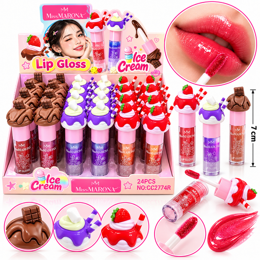24pc|Lip Gloss ice cream|CC2774R