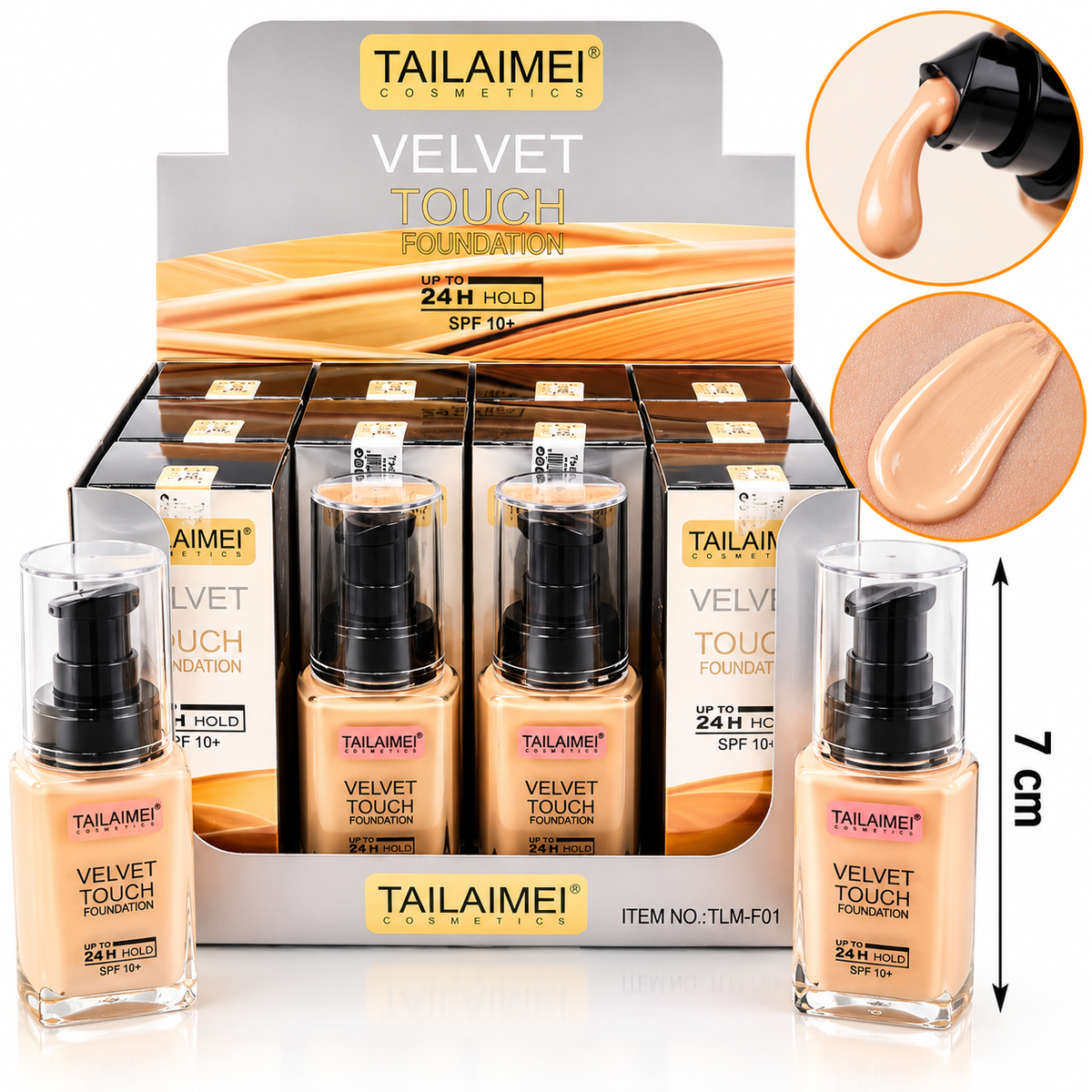 12pc| Bases de Maquillaje 24h-SPF10+ | TLM-F036-A