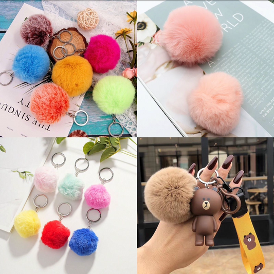 12  llavero pompones