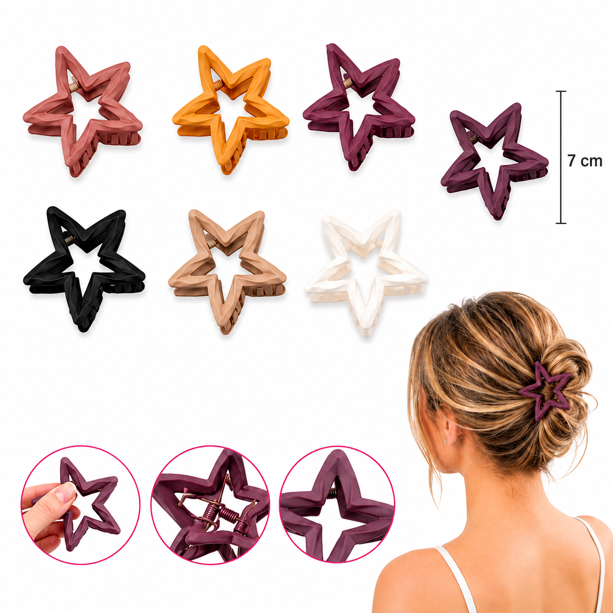 12 Pinzas Estrella 7CM FJ-515C