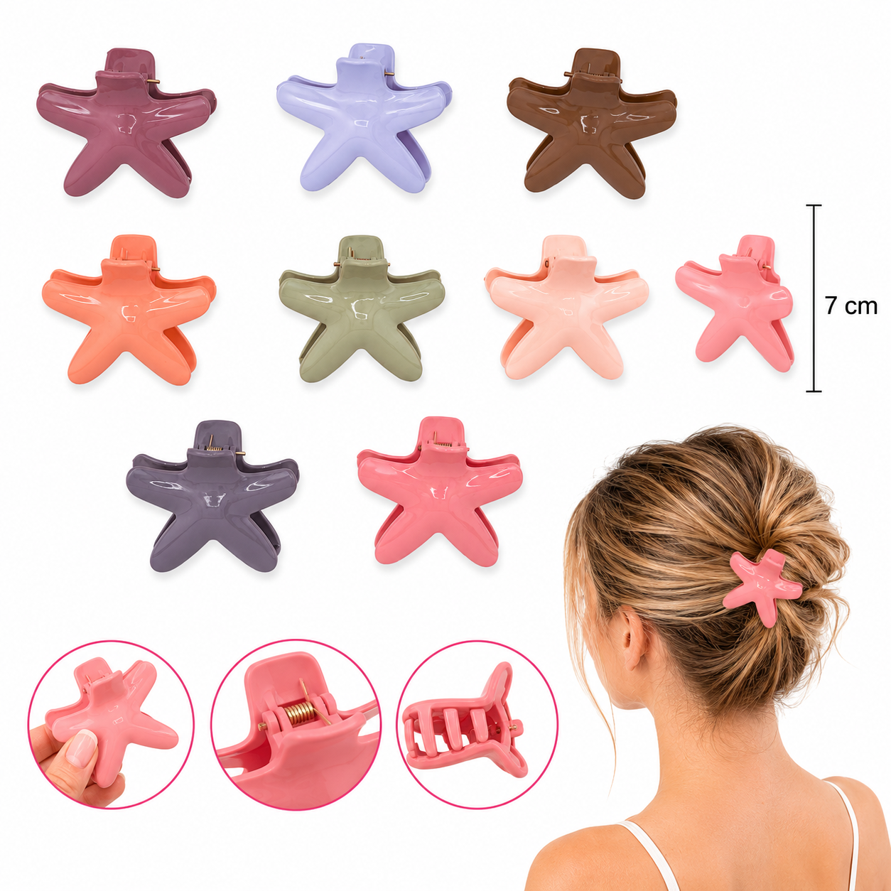 12 Pinzas Estrella FJ-534A 7cm