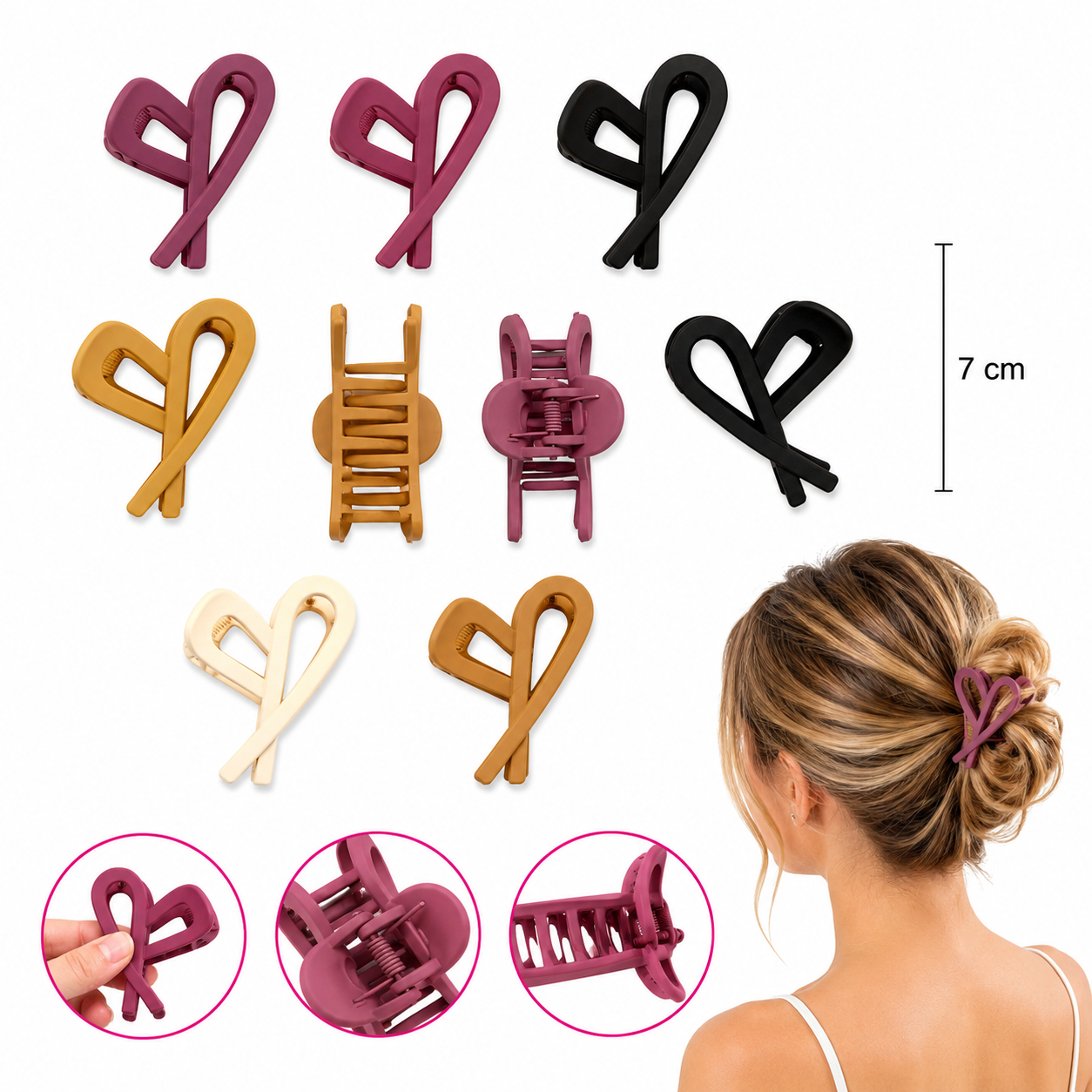 12 Pinzas Moño FJ-535A 7cm
