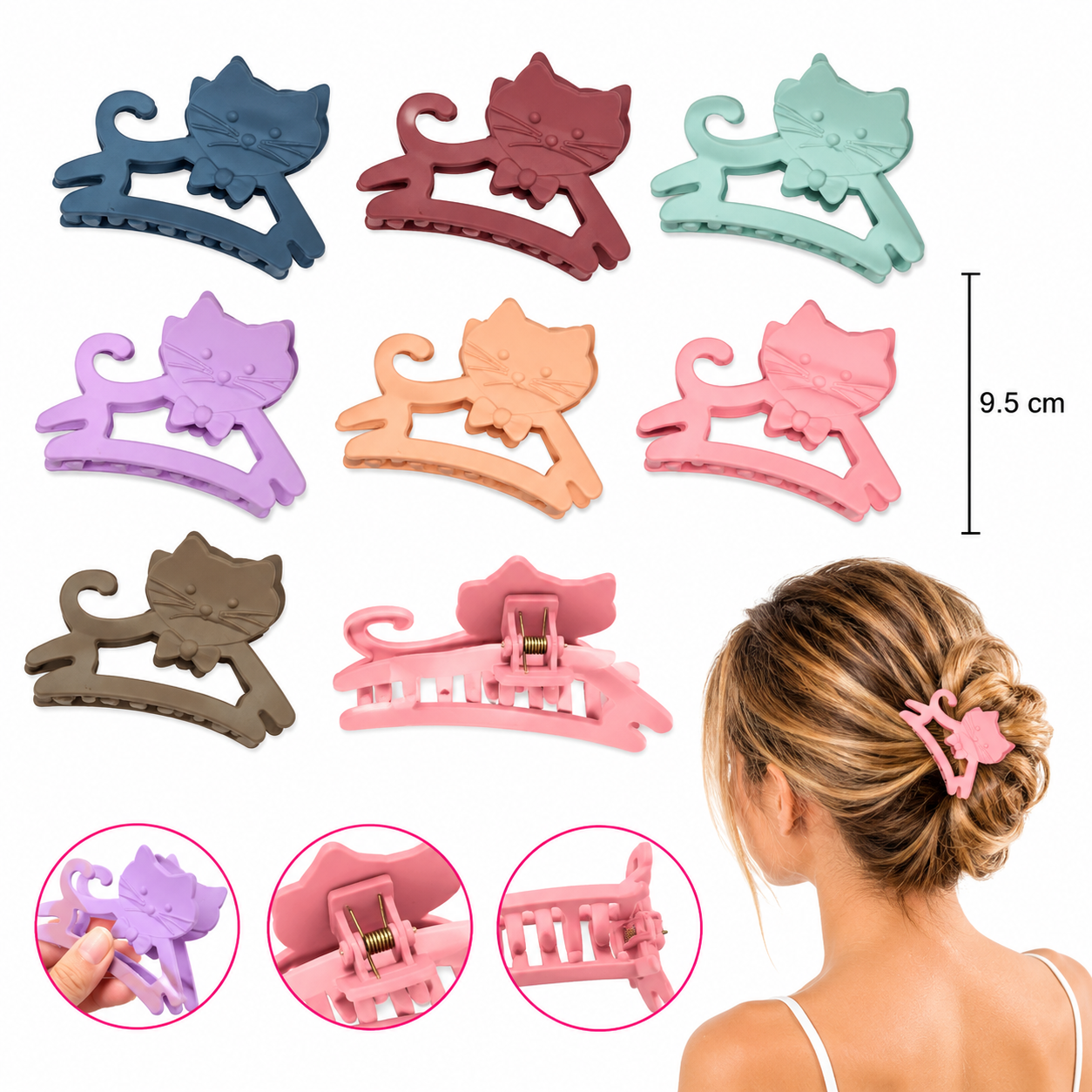 12 Pinzas Gato 9.5cm FJ-513B