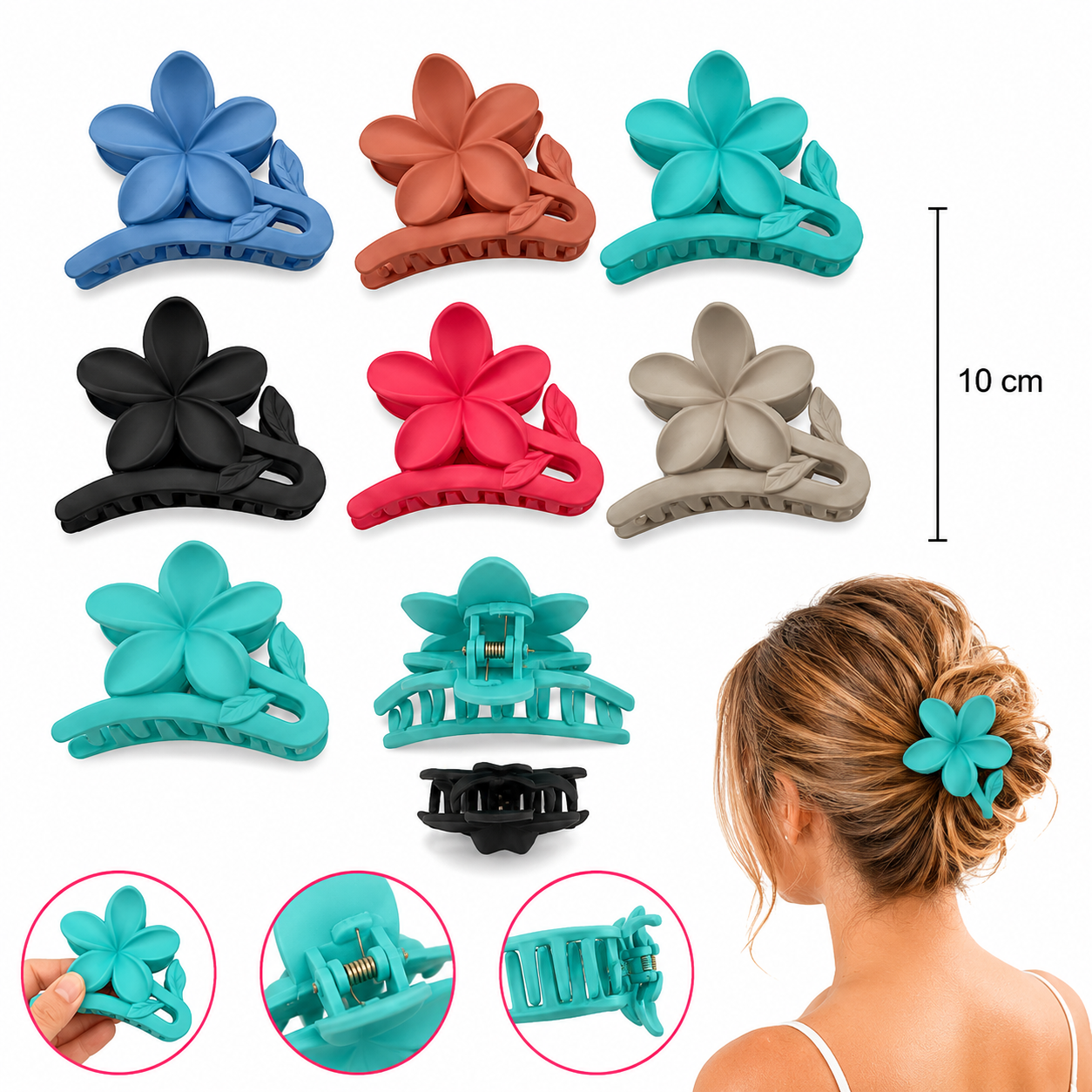 12 Pinzas Flores FJ-581