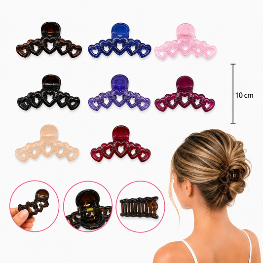 12pc|Pinzas Corazones matte | FJ-617