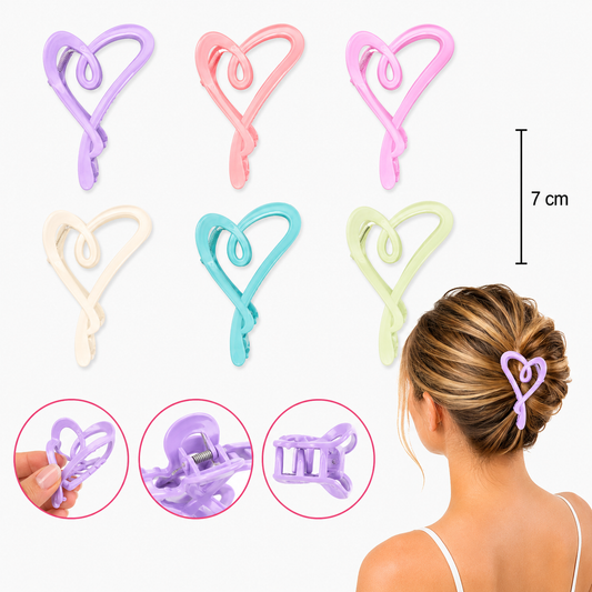 12 Pinzas Corazon colores pastel FJ-406A