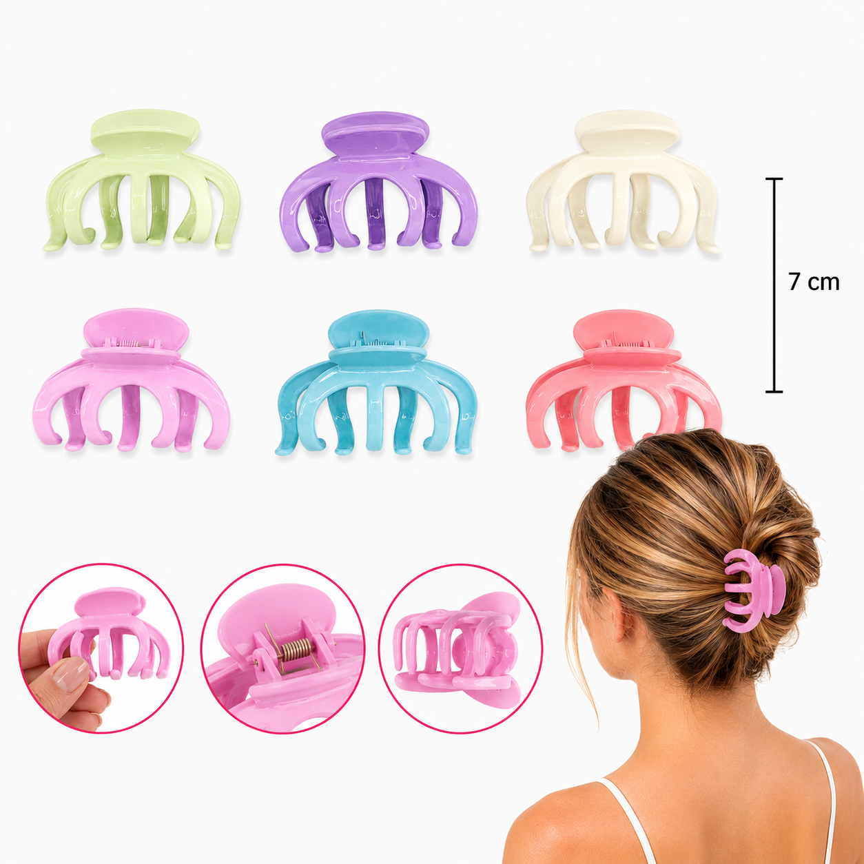 12 Pinzas colores pastel FJ-406B