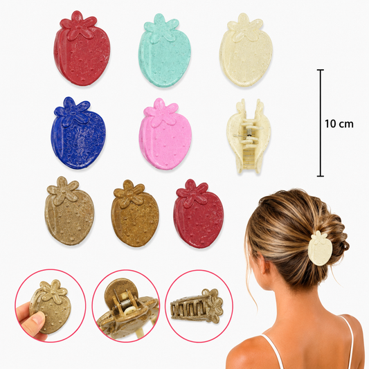 12pc| Pinzas Fresas Brillosa| FJ-636