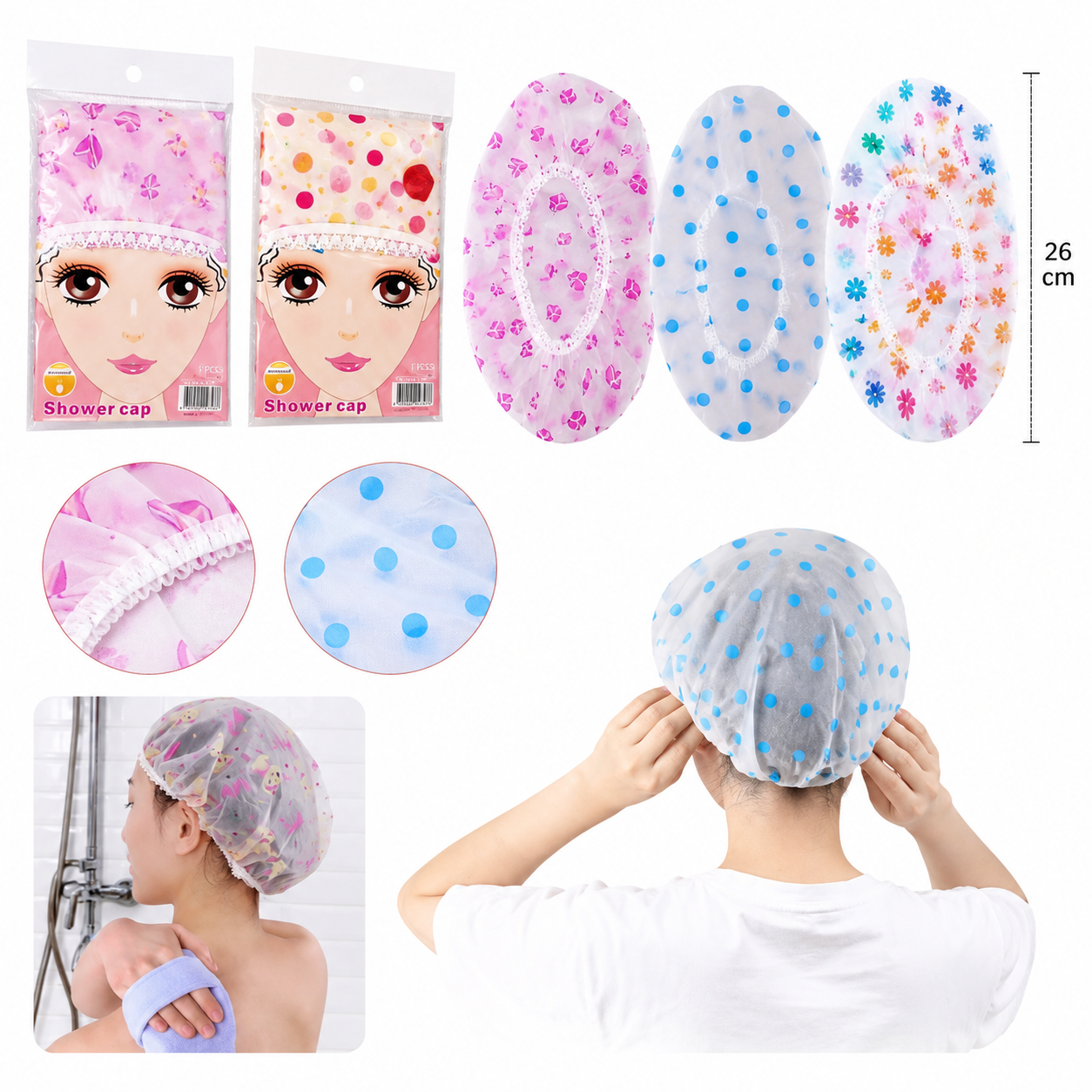 12pc| Gorro para baño|BX-23