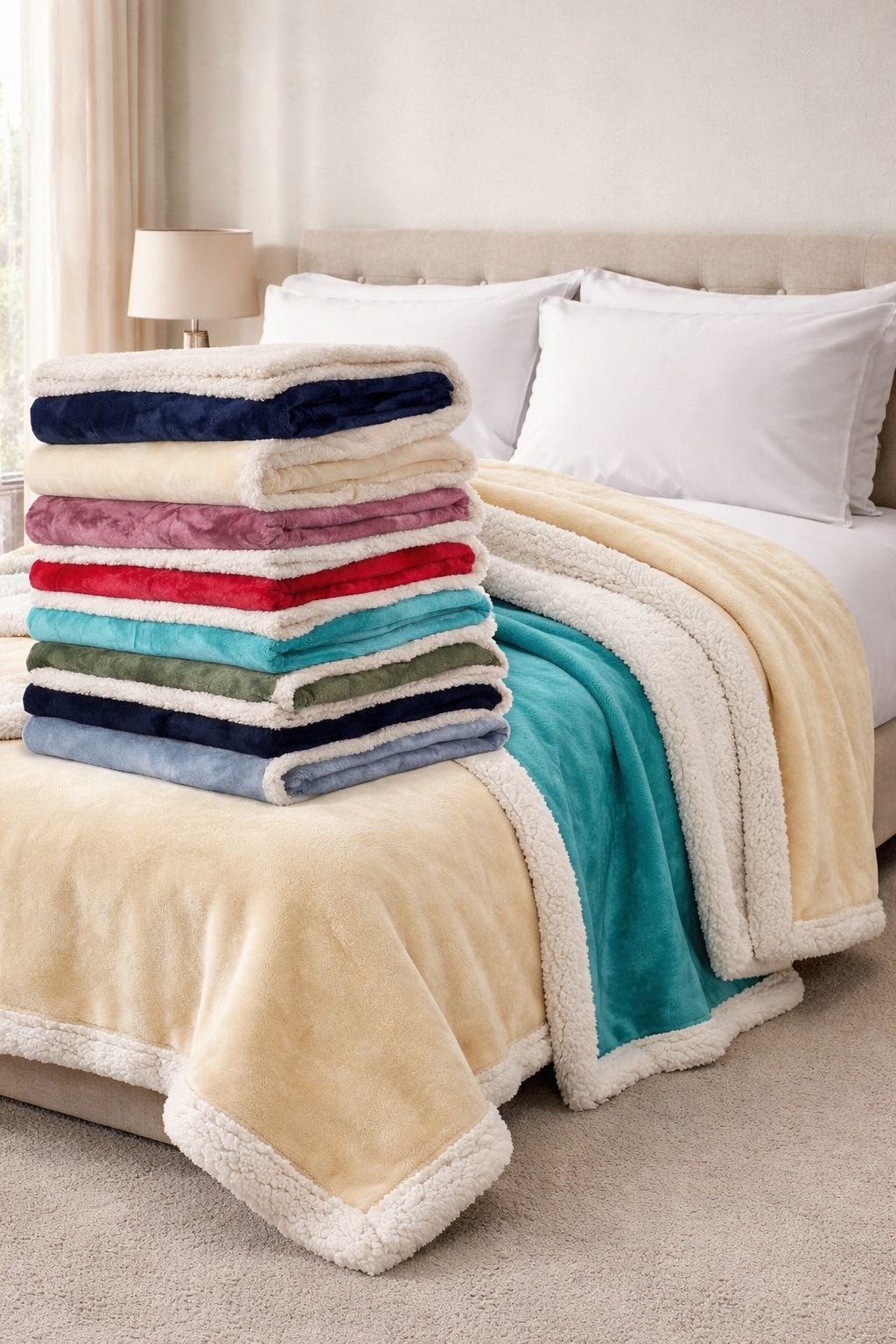 Cobija lisa aborregada 250x146cm