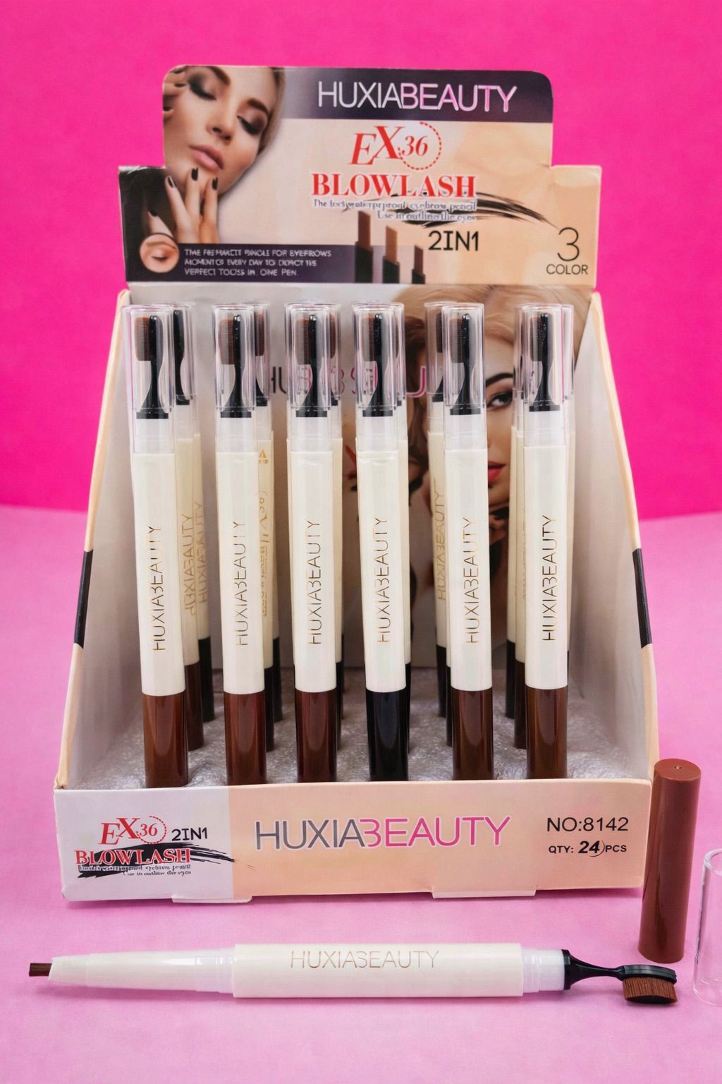 24 Lápiz Ceja con cepillo suave 5128