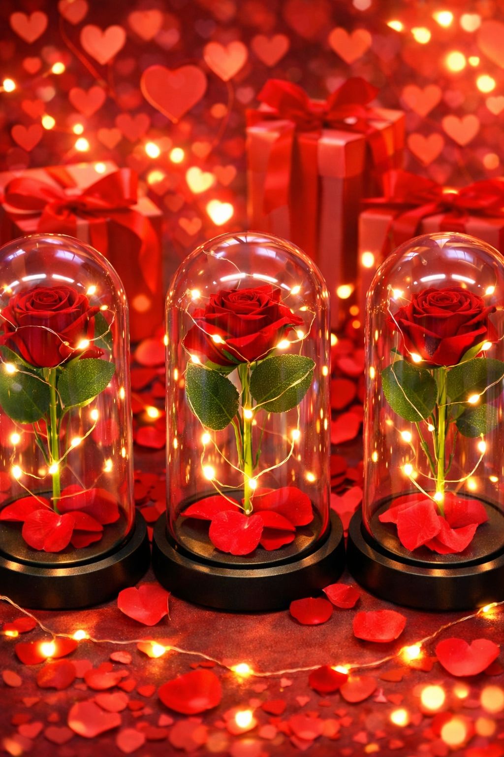 Lámpara Rosa Eterna 2412(no incluye pilas AAA)21cm