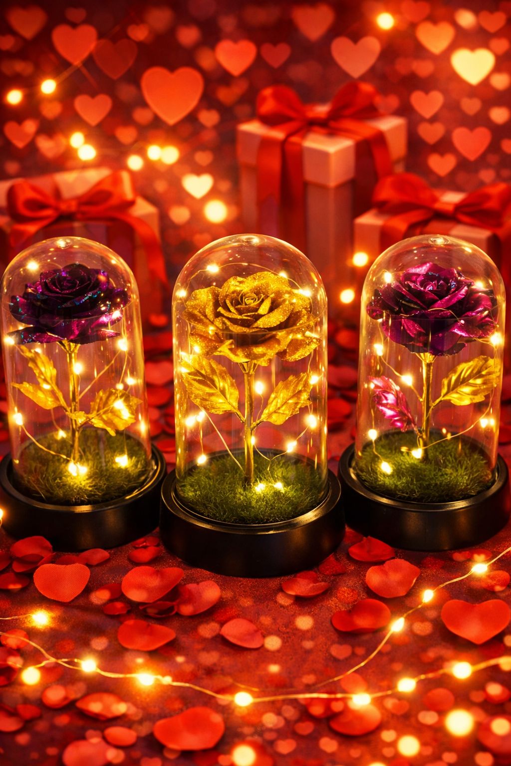 Rosa Domo 15cm  JM-7 (incluye pilas de botón)