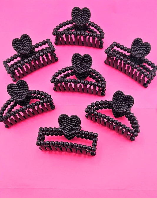 12 Pinzas Perlas Negras 8.5cm FJ-519A