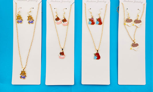 12 Collar y aretes set paquete