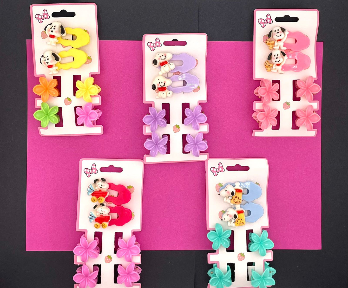 12 PAQ de Broches snoppy con mini pinzas A909