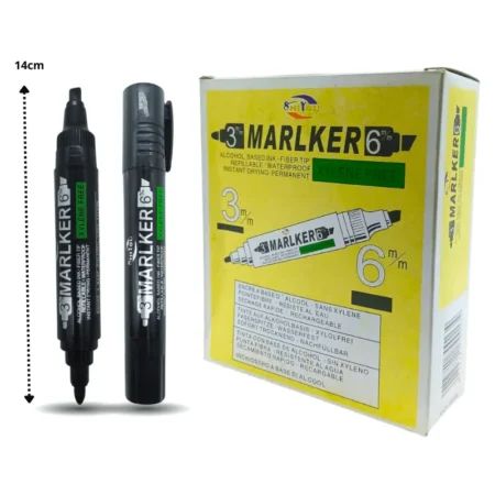 12 Plumon Negro doble punta JHB-01