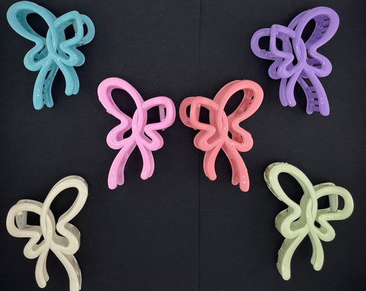 12 Pinzas Moño colores pastel FJ-406C