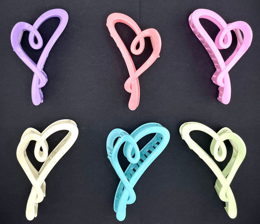 12 Pinzas Corazon colores pastel FJ-406A