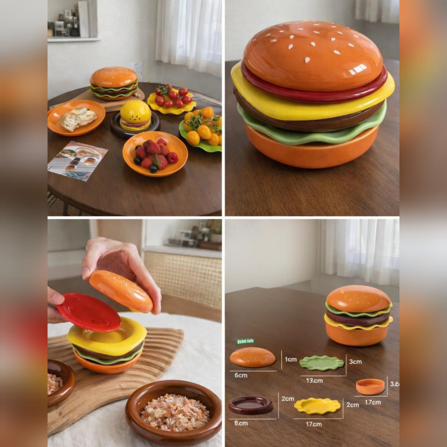 Plato de hamburguesa set