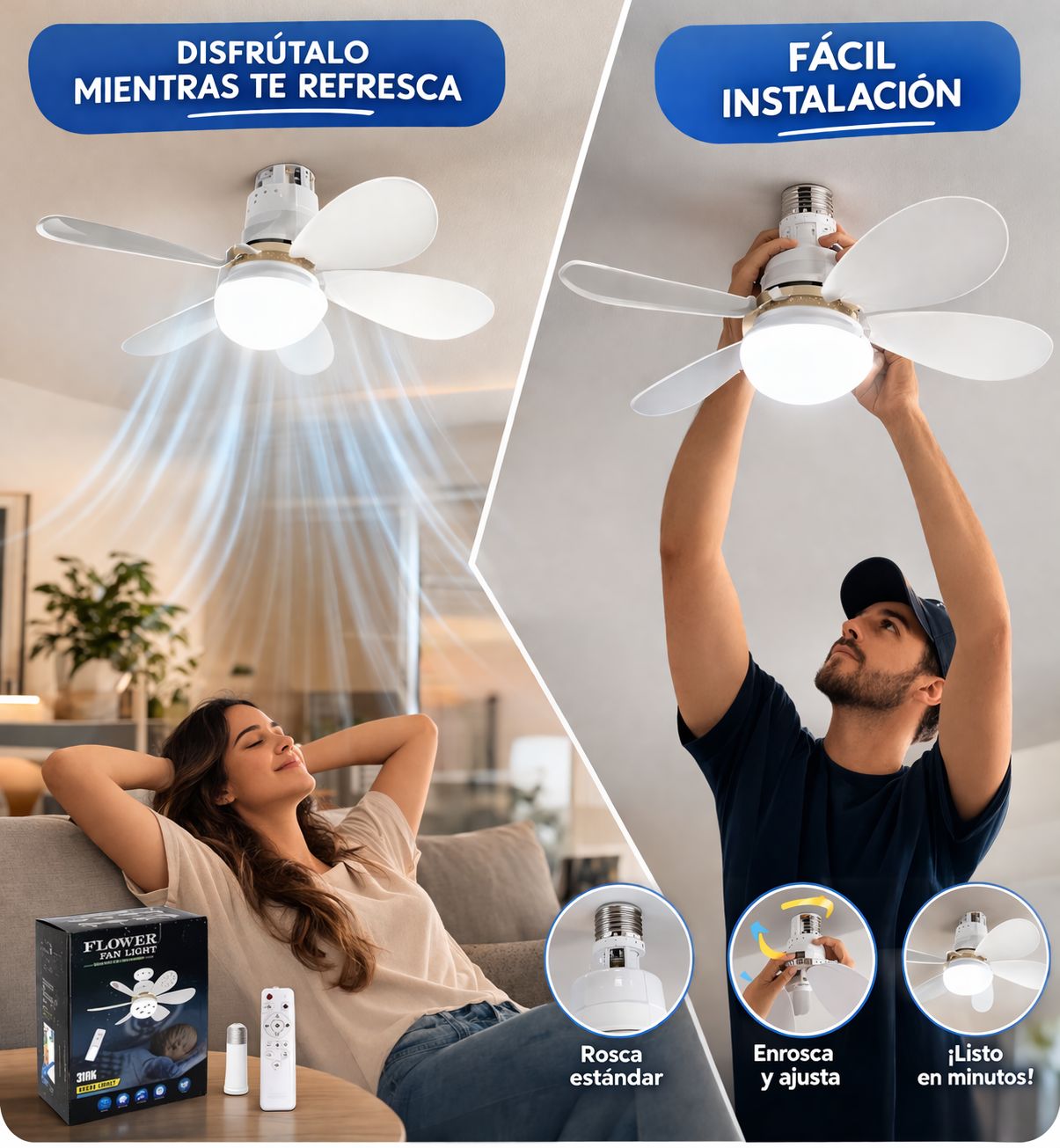 Lampara de techo con ventilador 1752 40W