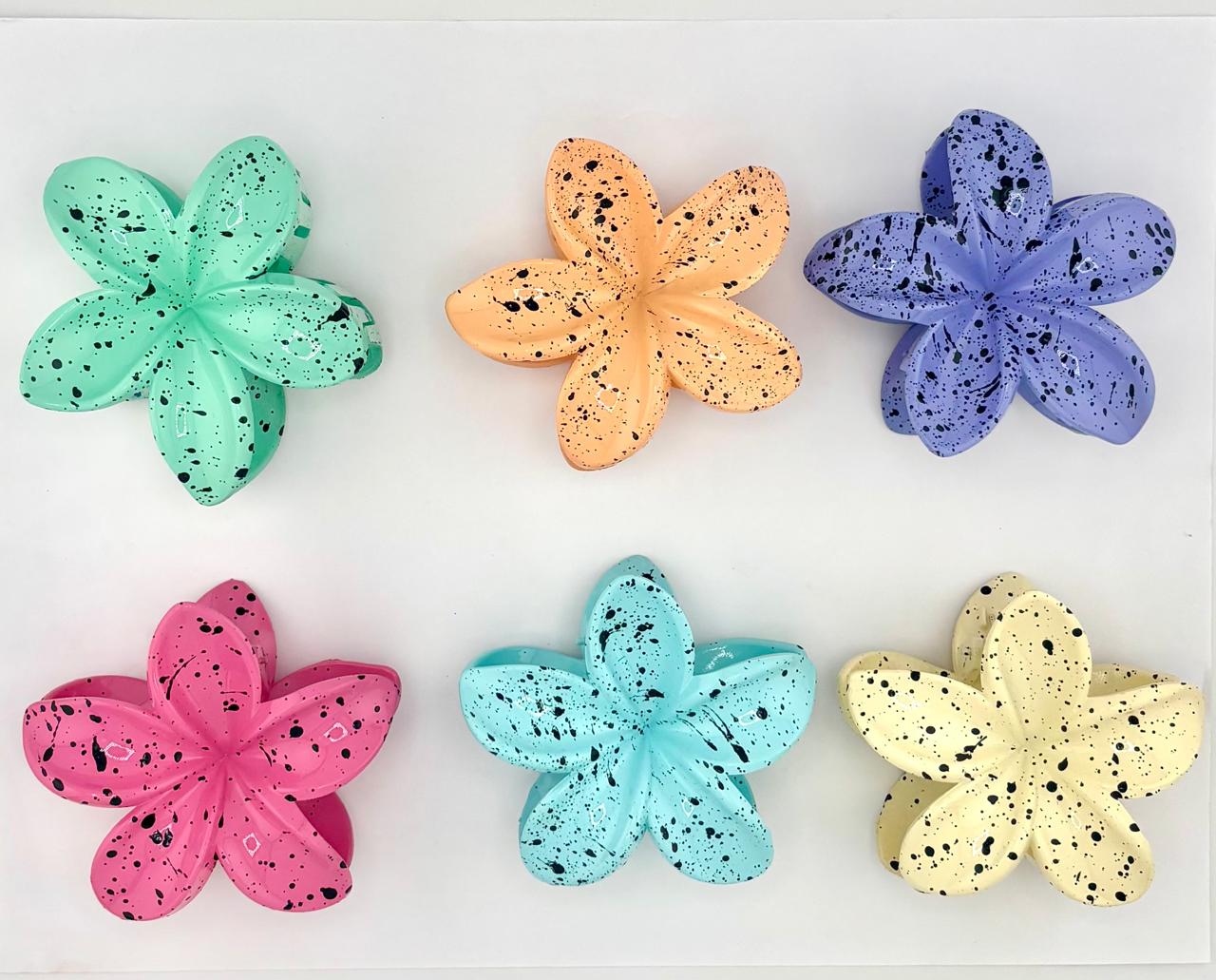 12 Pinzas Flor Manchas 5B-13 8CM