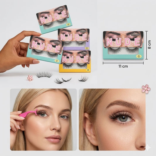 12pack|1 par  Pestañas 3D Nude|AG1