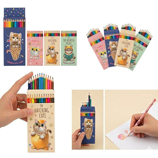12Pack | Caja de 12 Colores Gatito | L163-5