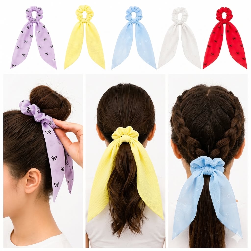 12pc | Sujetador cola de caballo Scrunch |A854