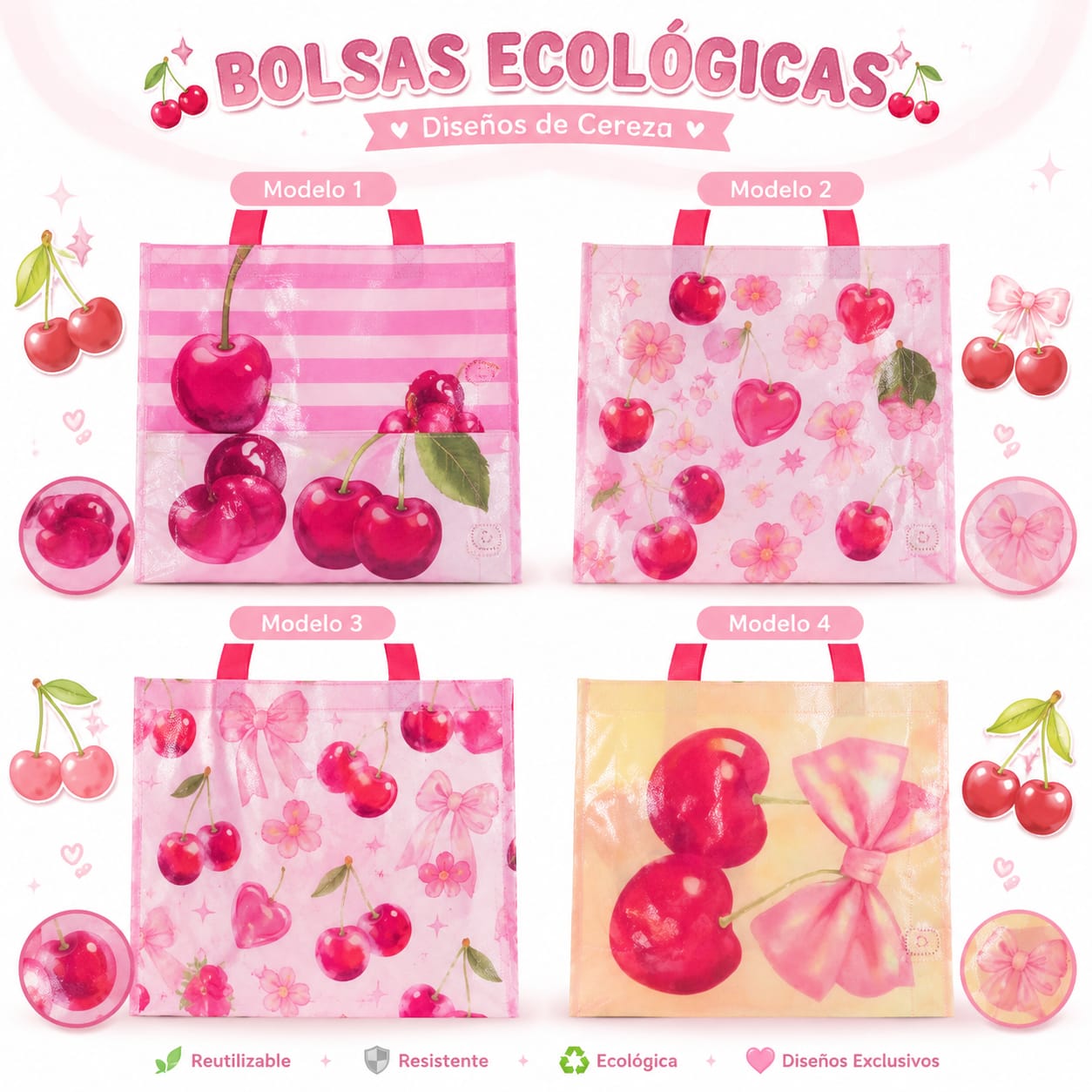 12pc|Bolsa cereza|