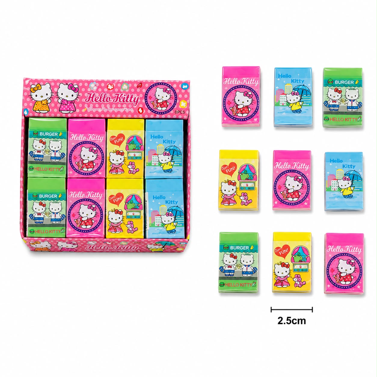 24pc|Borrador Hello kitty| 2192
