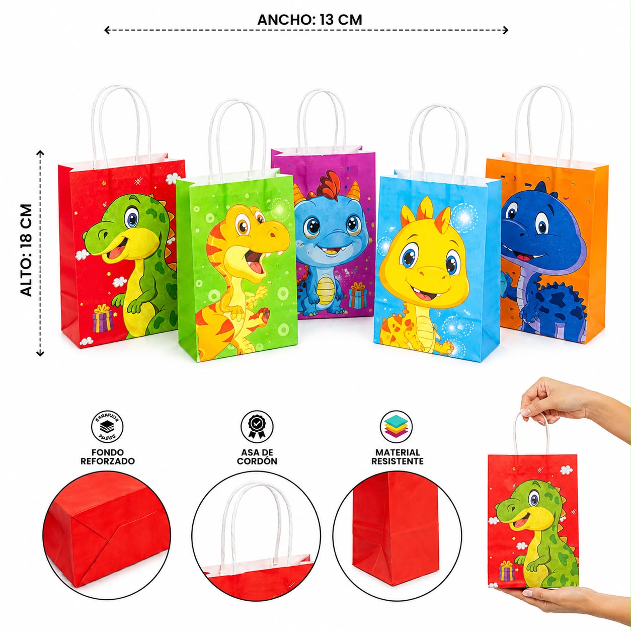 1pack|Bolsa regalo dinosaurio|