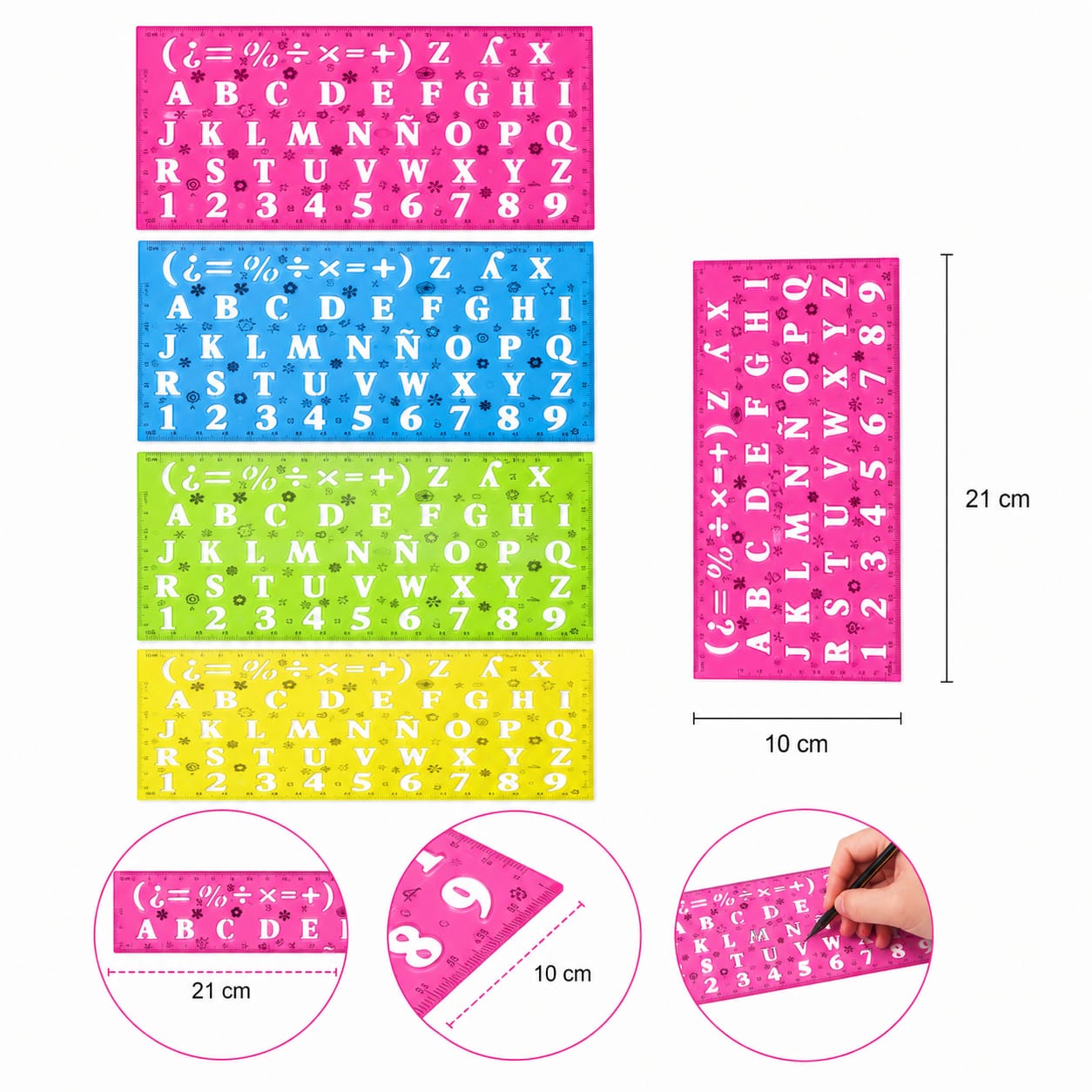24pc|Plantilla de letras o estarcio ecolar|1523