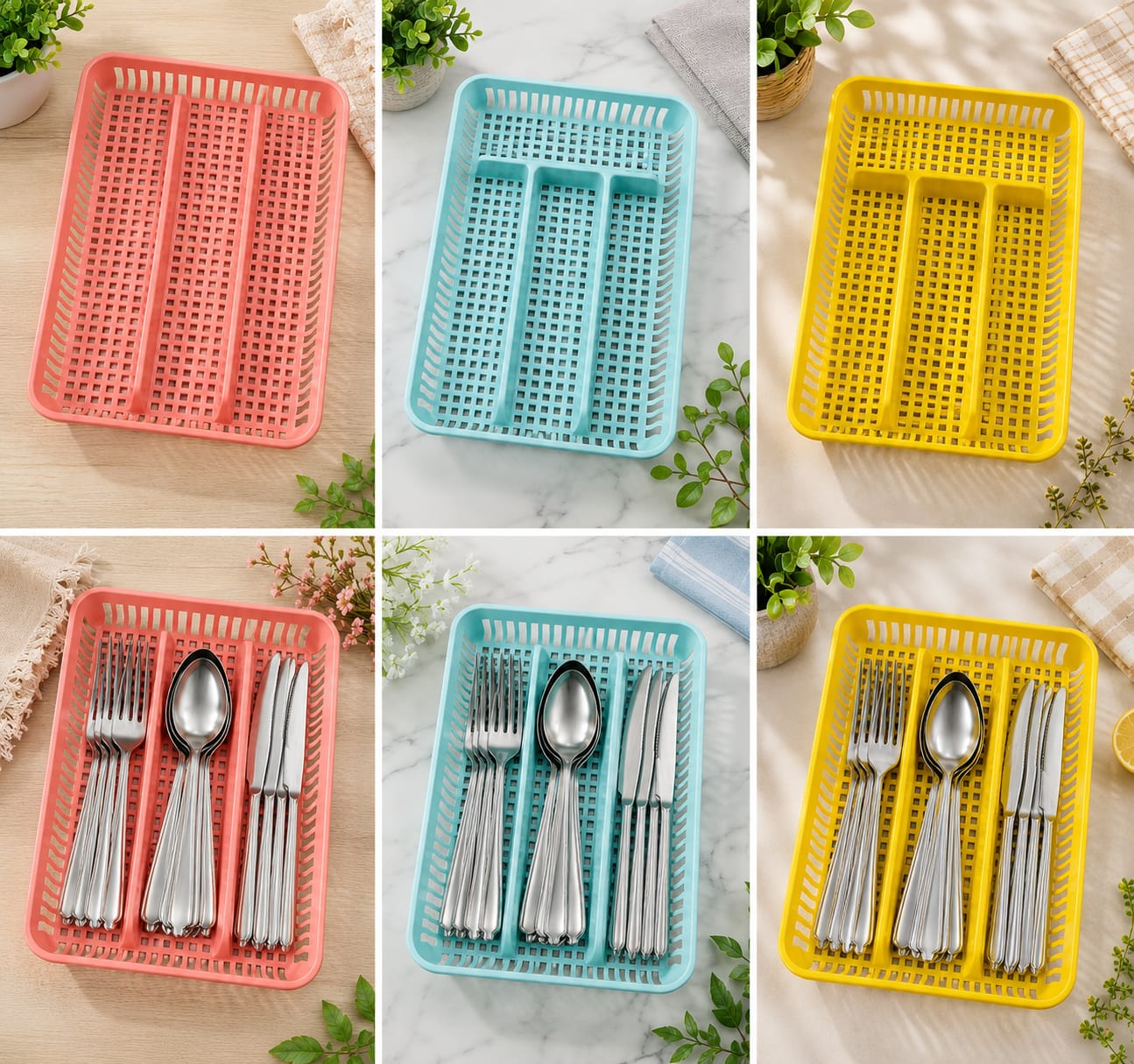 1pc|Oraganizador de cubiertos de plastico|
