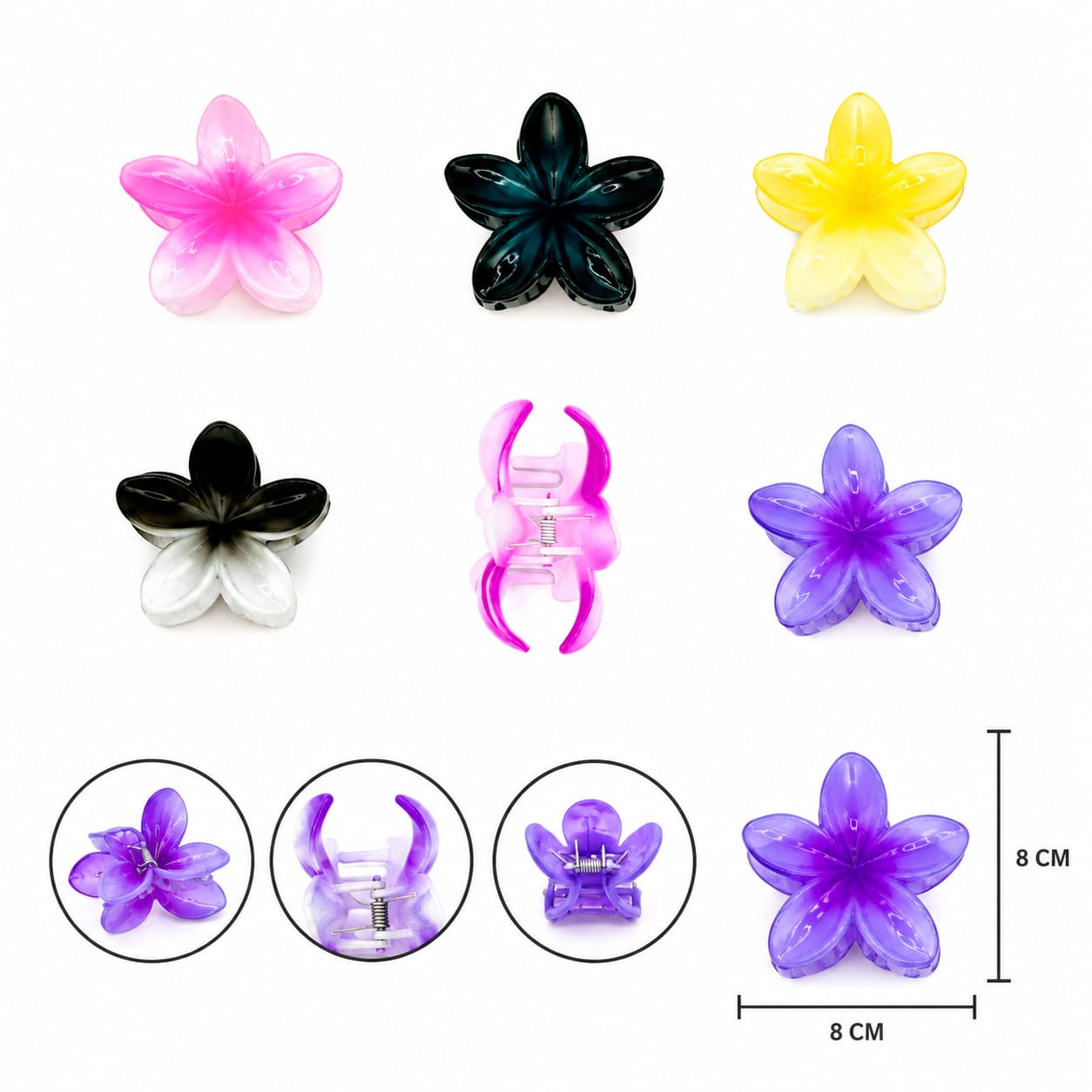 12pc|pinza flor surtida|FJ-27005