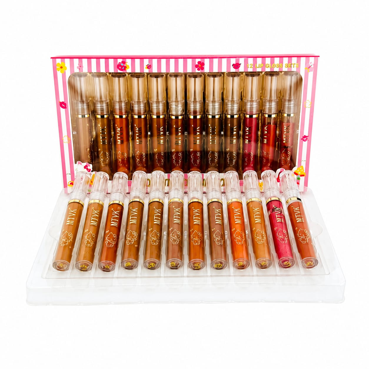 12pc|Lip gloss hello kity MTVK|LW-CC-001