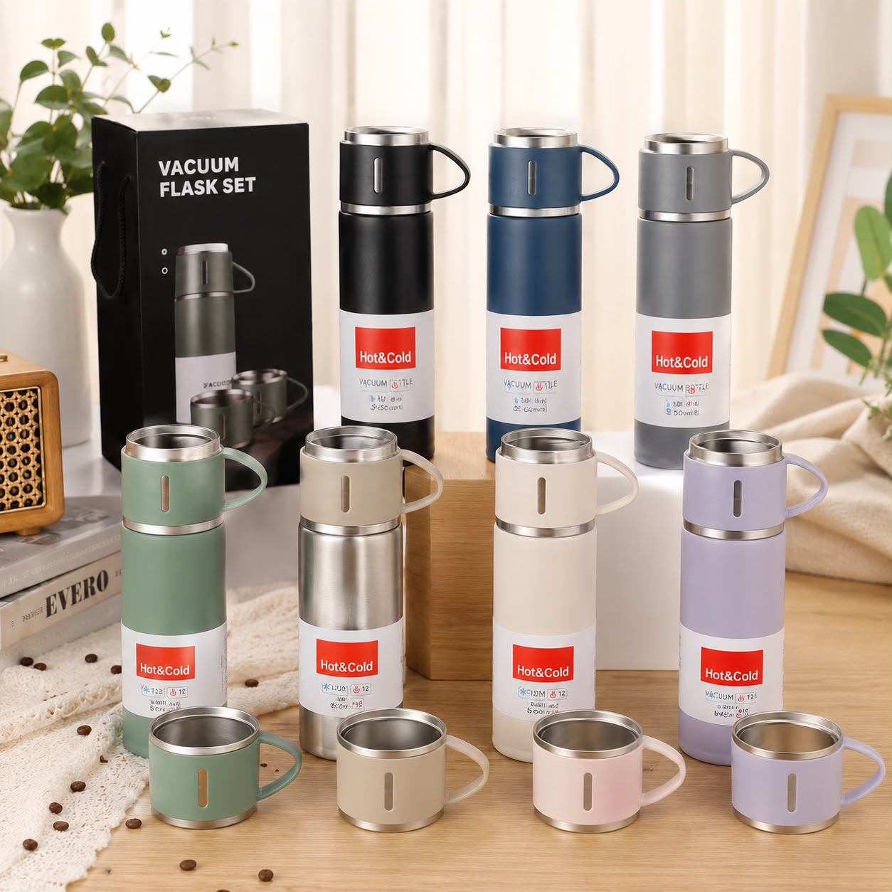 1pack|Set de termo vacuum flask|