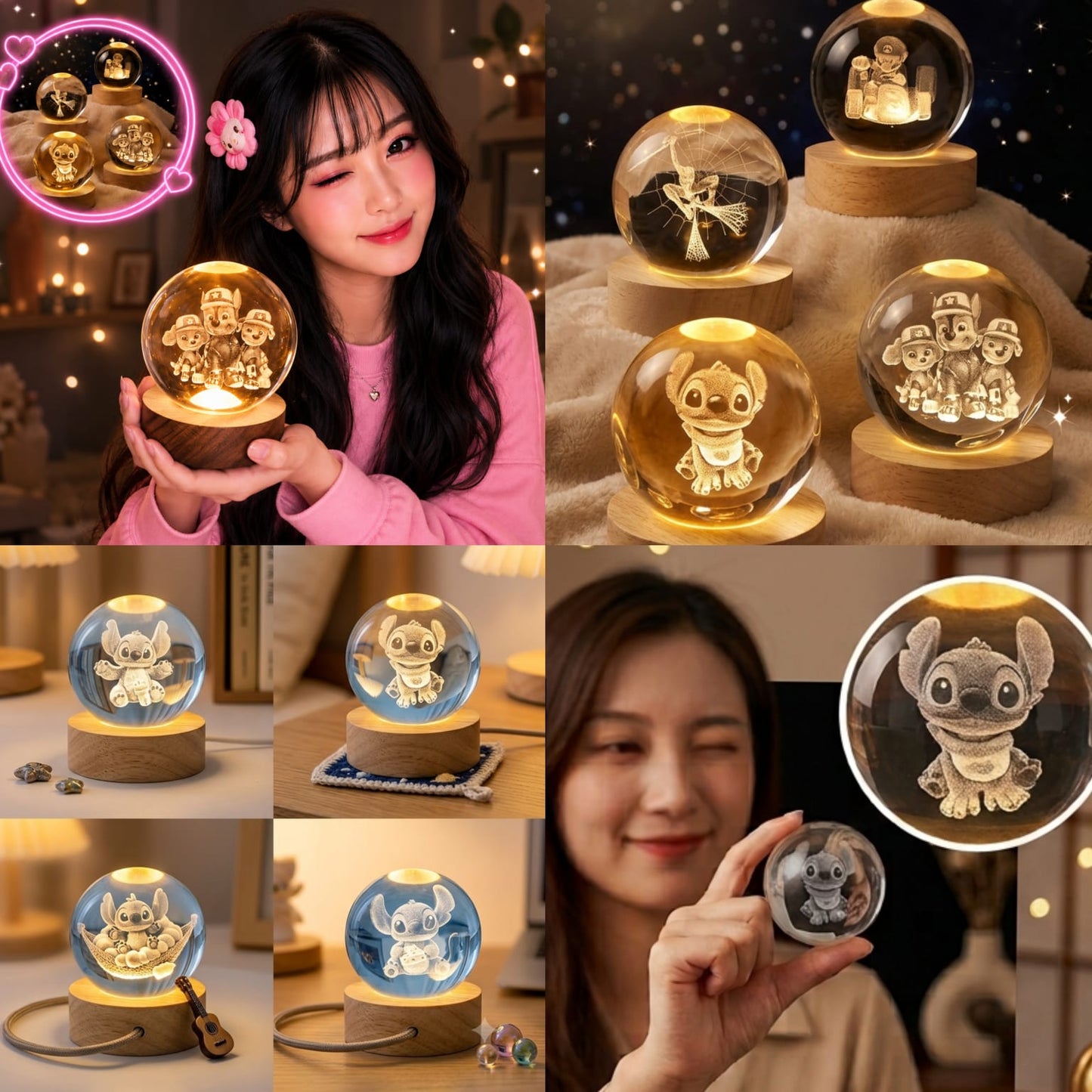 1pc|esfera de cristal personajes $20 Apartir de 10pz/$19