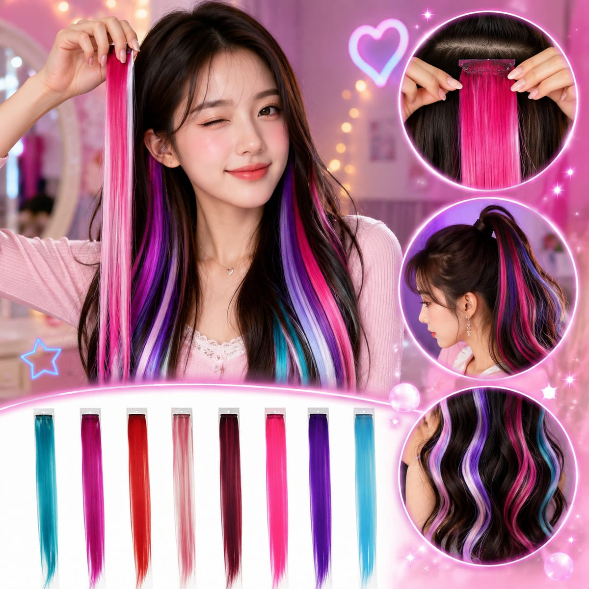 12pack|extenciones de cabello colores|