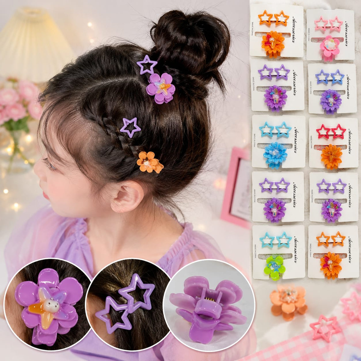 12pack|Mini pinza animalitos c/broche estrella surtida|MCF-88