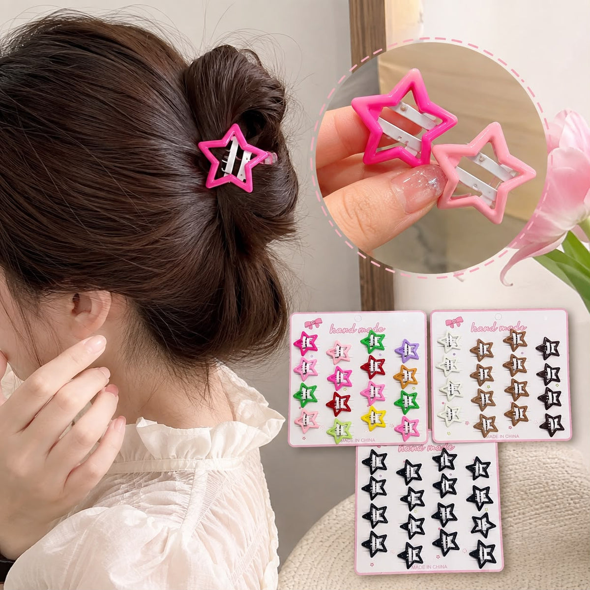 12pack|Broche estrella de colores|C-387