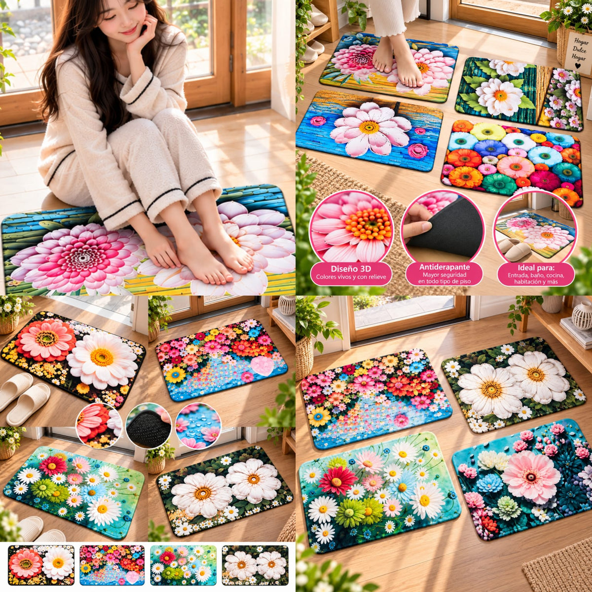 1pc|Tapete flores|
