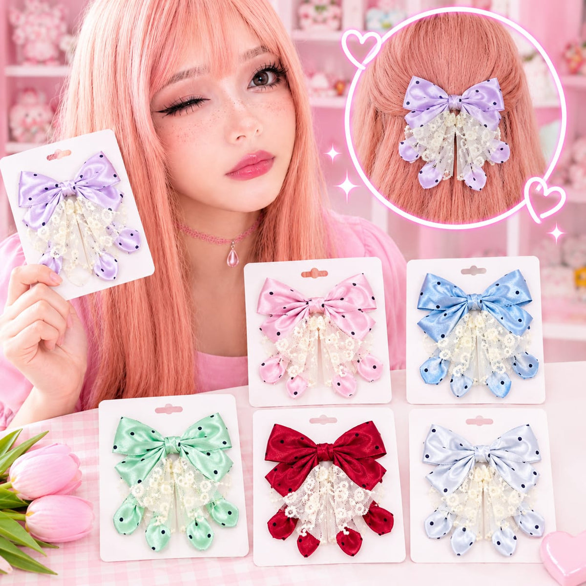 12pc|Moño puntos|HU-SP2798
