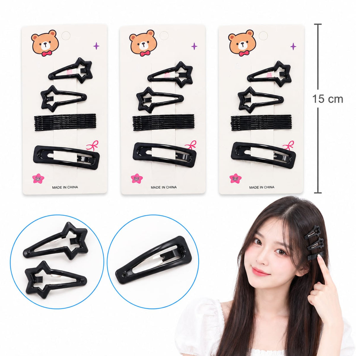 12pack|Pasador con broches de figuras |C433