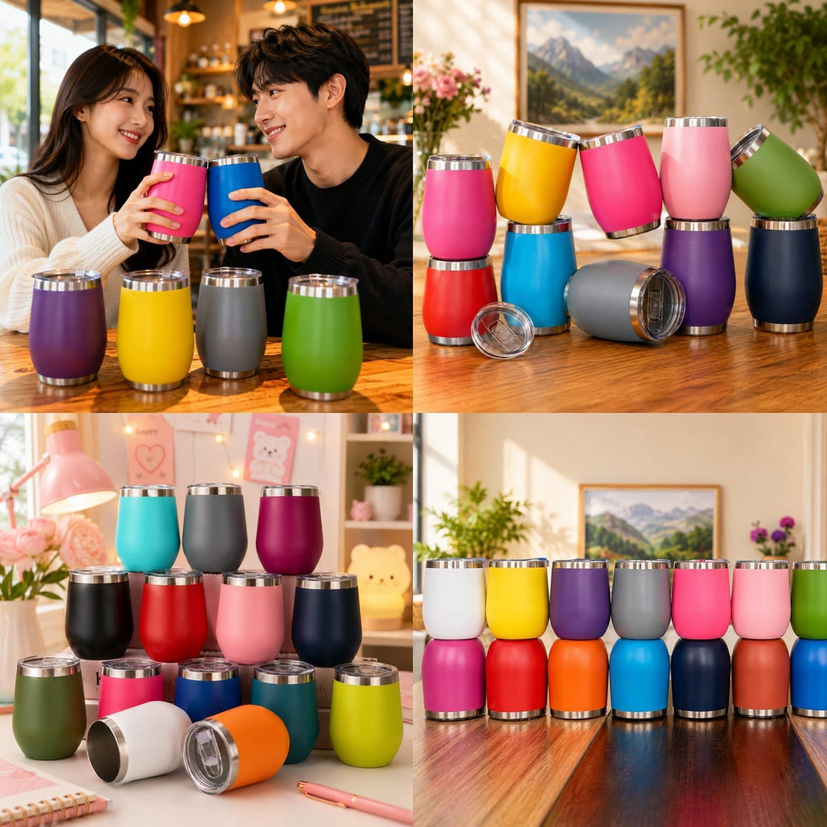 1pc|Termo copa de vino 12oz/360ml|