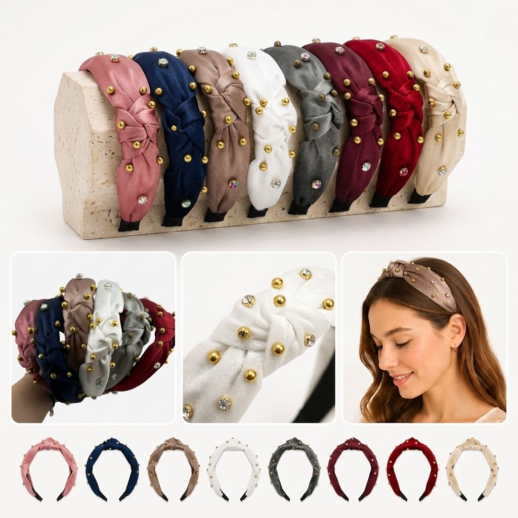 12pc | DIadema Nudo Perlas | T-105