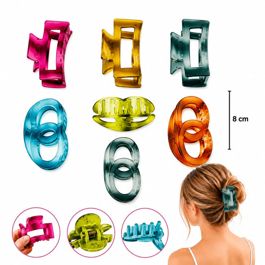 12pc|Pinza estilo chanel y cuadrada (surtida)|FJ-671